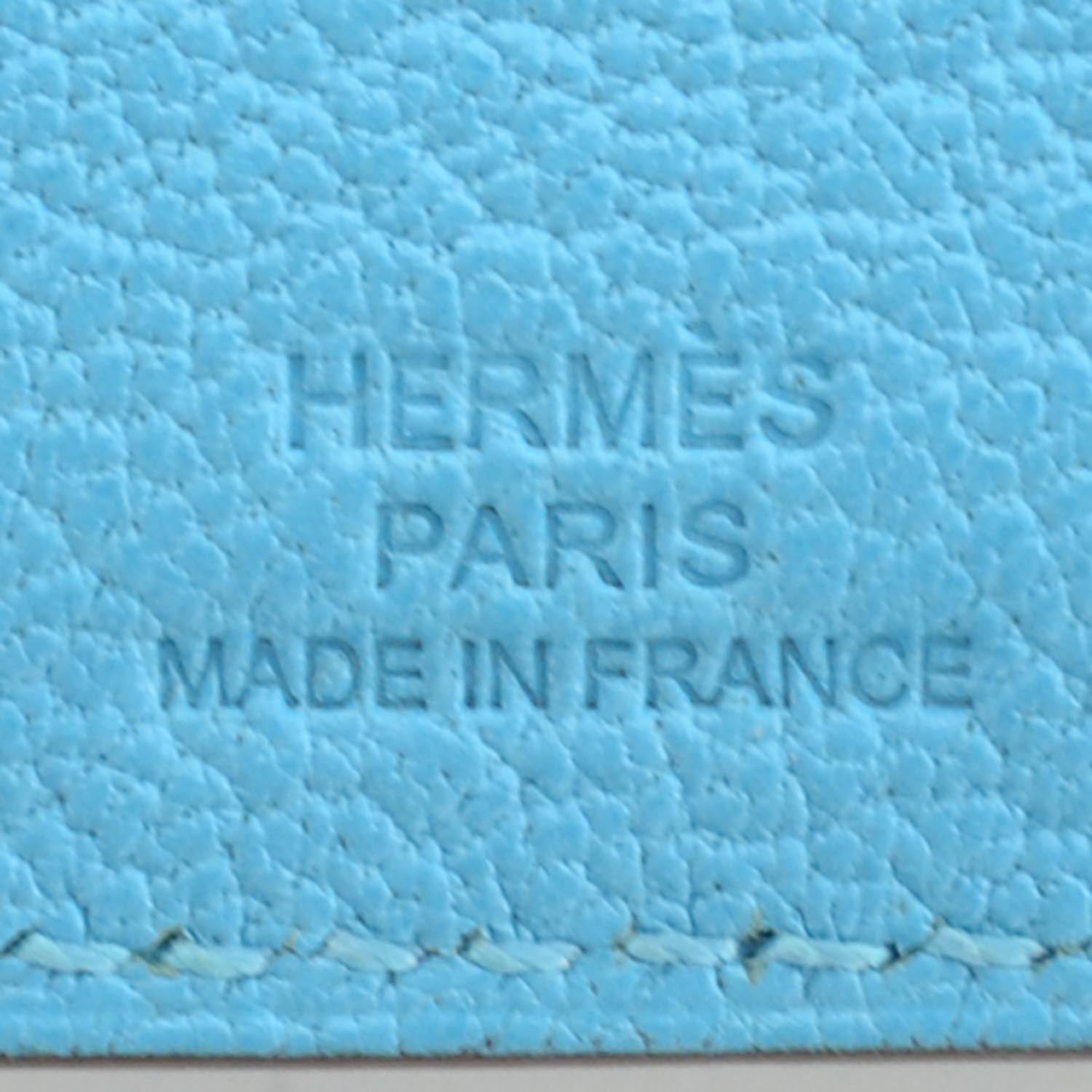 Hermes Chevre Mysore Tarmac PM Passport Holder Bleu Azteque 3 of 7