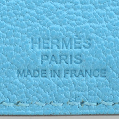 Hermes Chevre Mysore Tarmac PM Passport Holder Bleu Azteque 3 of 7