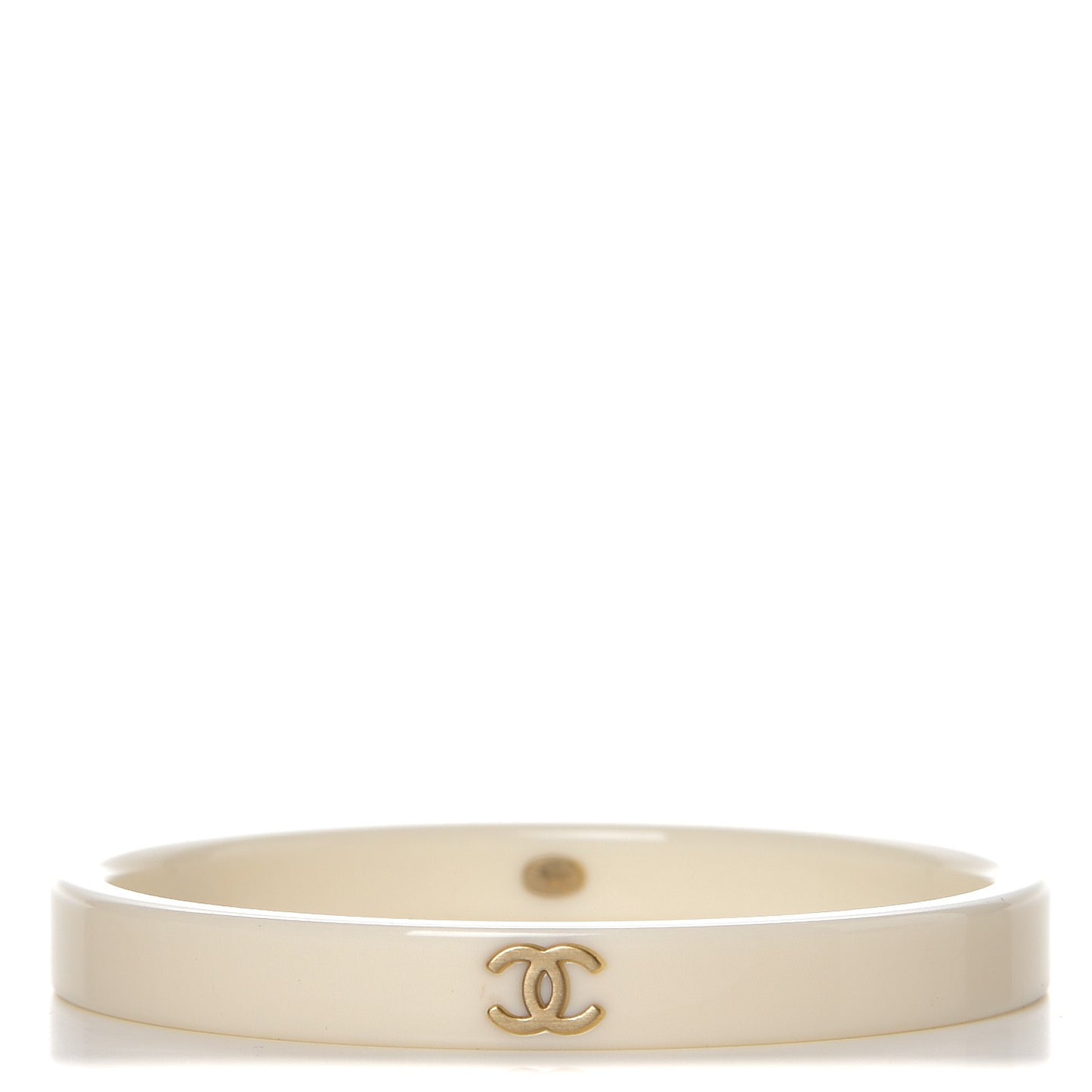 Resin Metal CC Bangle White