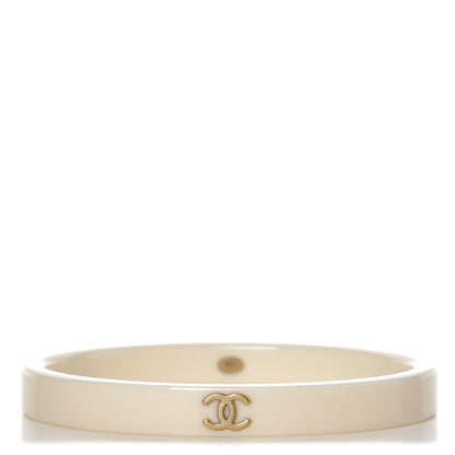 Chanel Resin Metal CC Bangle White 1 of 4