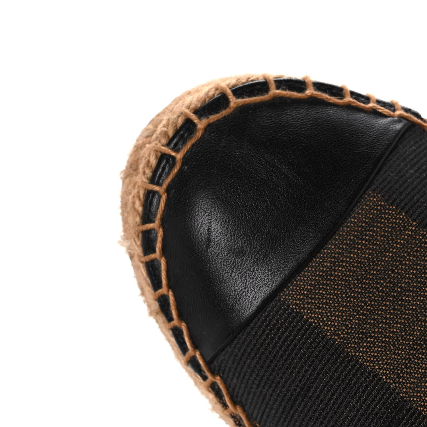 Fendi Canvas Pequin Espadrilles 38 Tobacco Black 10 of 11