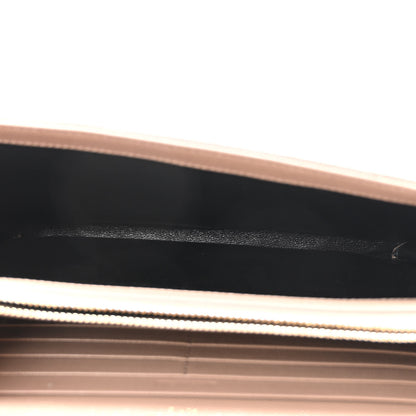 Saint Laurent Grain De Poudre Matelasse Chevron Monogram Chain Wallet Taupe 5 of 9