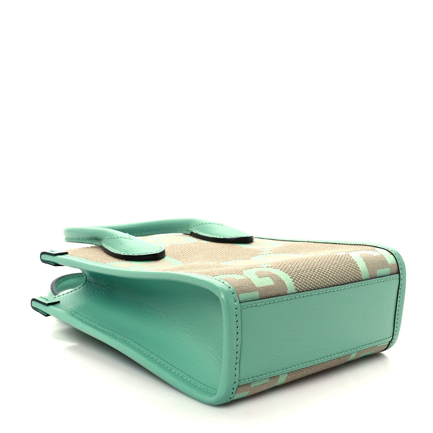 Gucci Monogram Jumbo GG Textured Dollar Calfskin Mini Tote Bag Pepperlight Mint 4 of 11