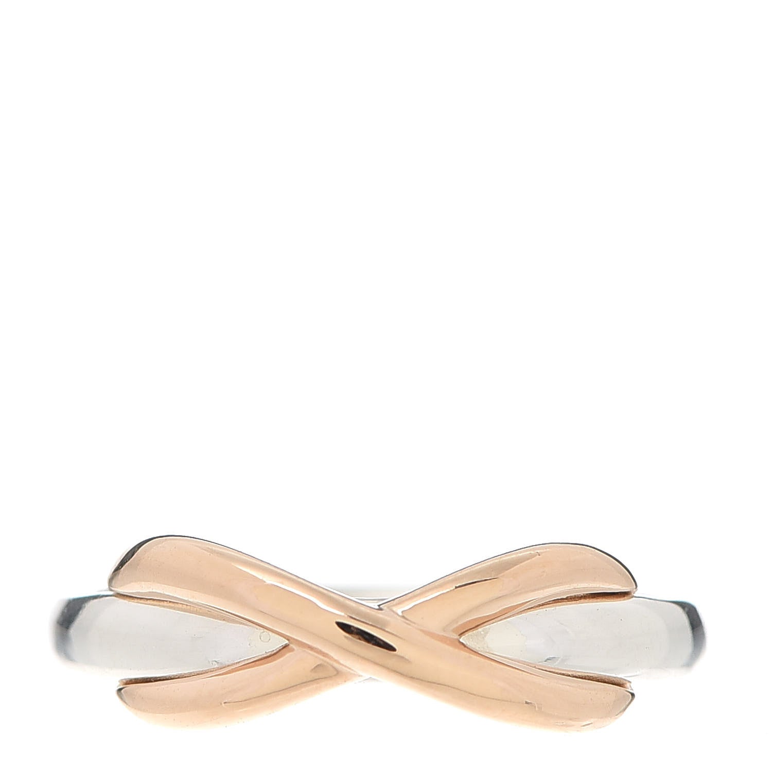 Tiffany Sterling Silver 18K Rose Gold Infinity Ring 53 6.25 1 of 5