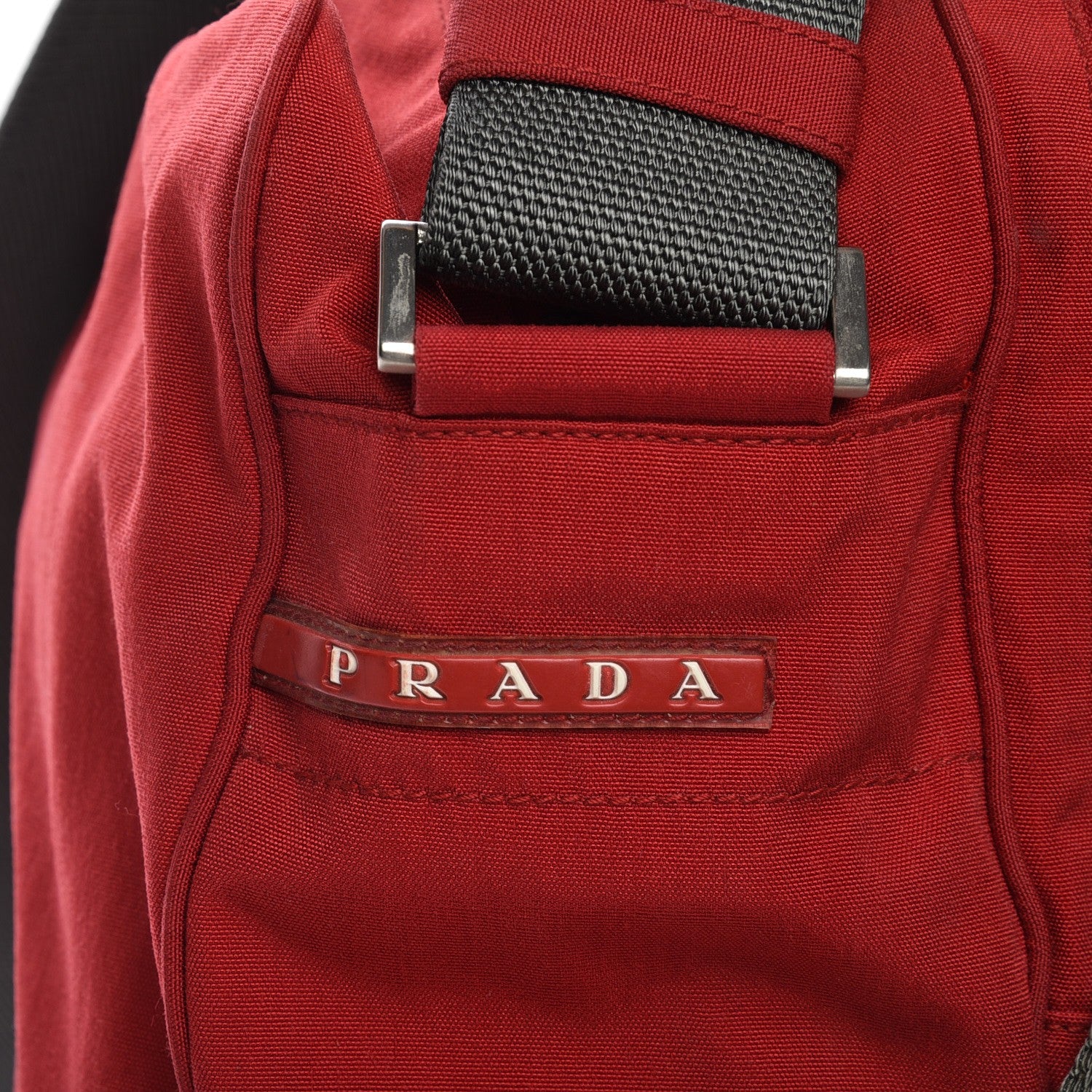 Prada Tessuto Nylon Messenger Bag Rosso 7 of 7