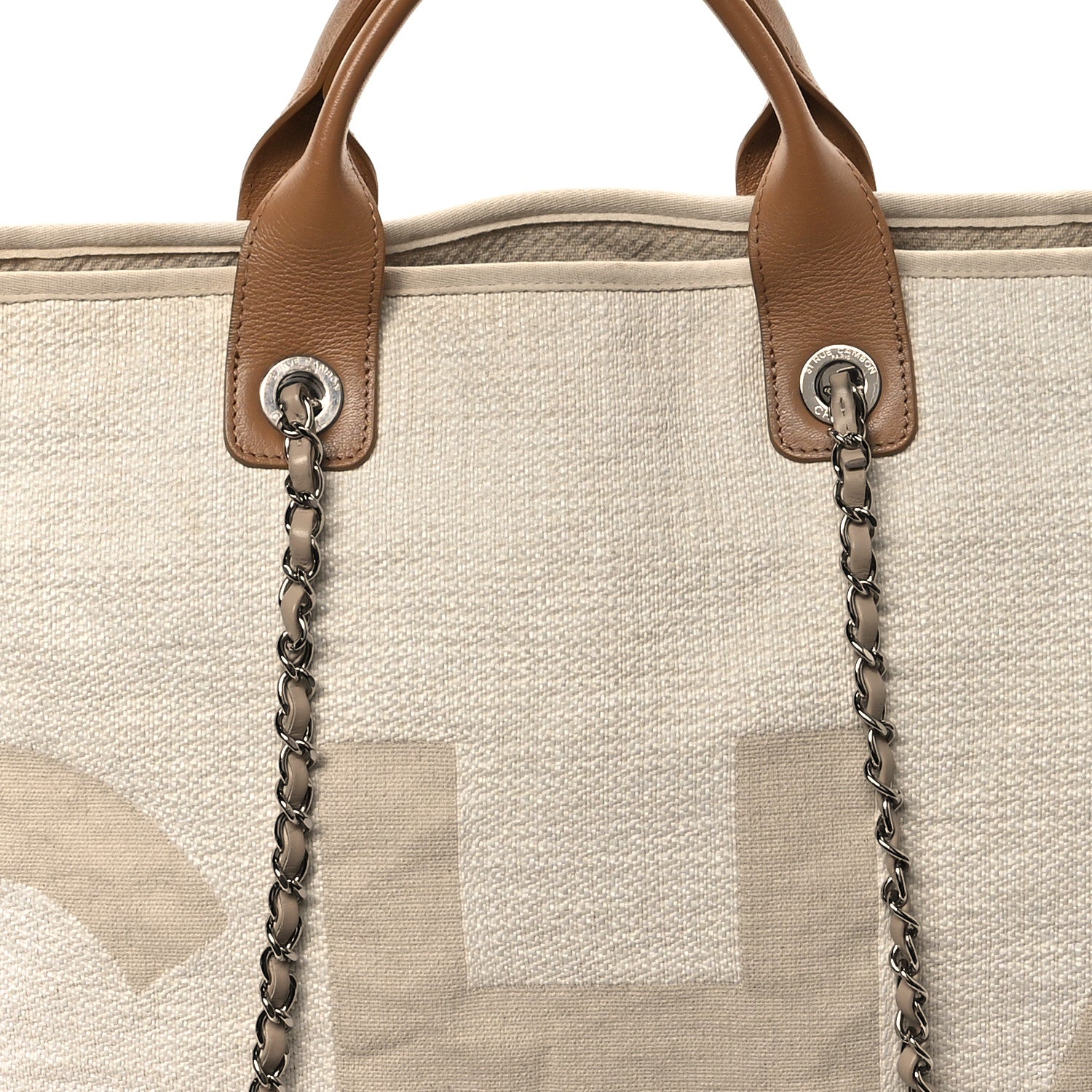 Chanel Canvas Large Shopping Tote White Beige 8 of 11