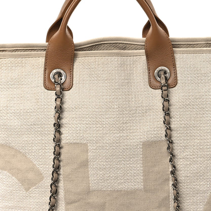 Chanel Canvas Large Shopping Tote White Beige 8 of 11