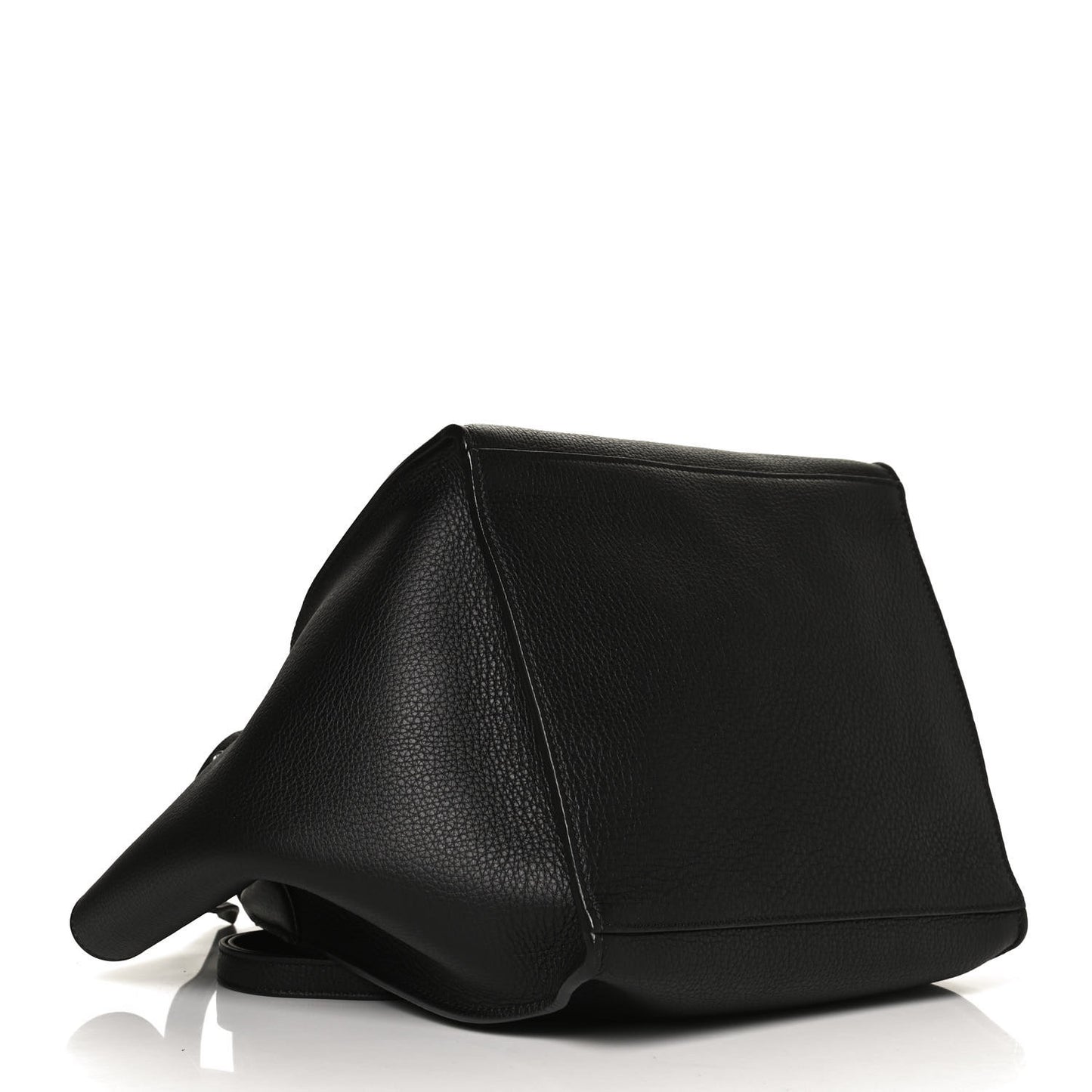 Supple Grained Calfskin Small Long Strap Big Bag Black