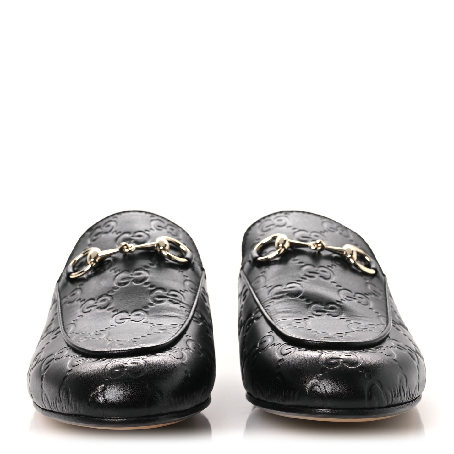 Glamour Calfskin Guccissima Womens Princetown Slippers 37.5 Black