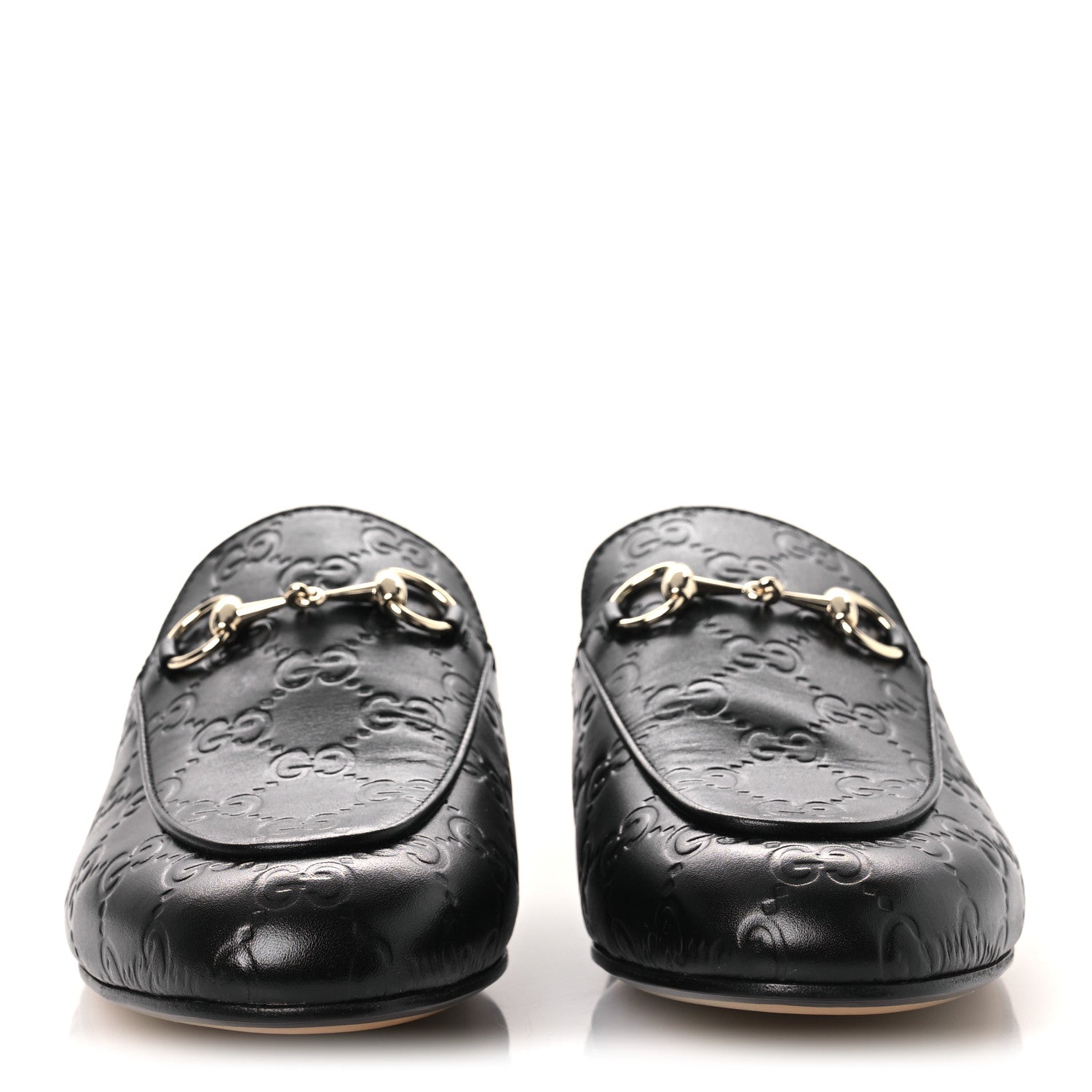 Gucci Glamour Calfskin Guccissima Womens Princetown Slippers 37.5 Black 3 of 13