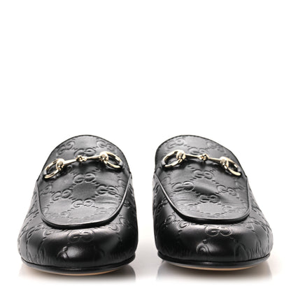 Gucci Glamour Calfskin Guccissima Womens Princetown Slippers 37.5 Black 3 of 13