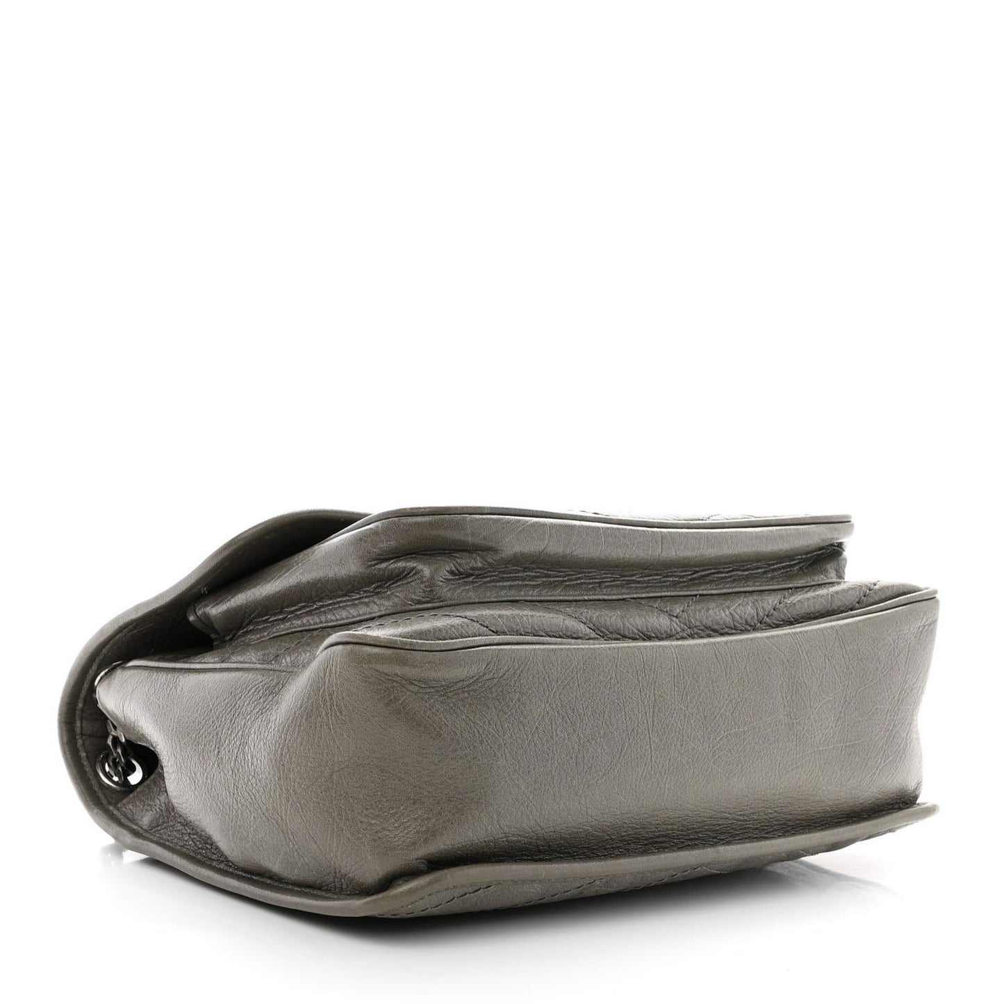 Crinkled Calfskin Matelasse Monogram Medium Niki Chain Satchel Fog