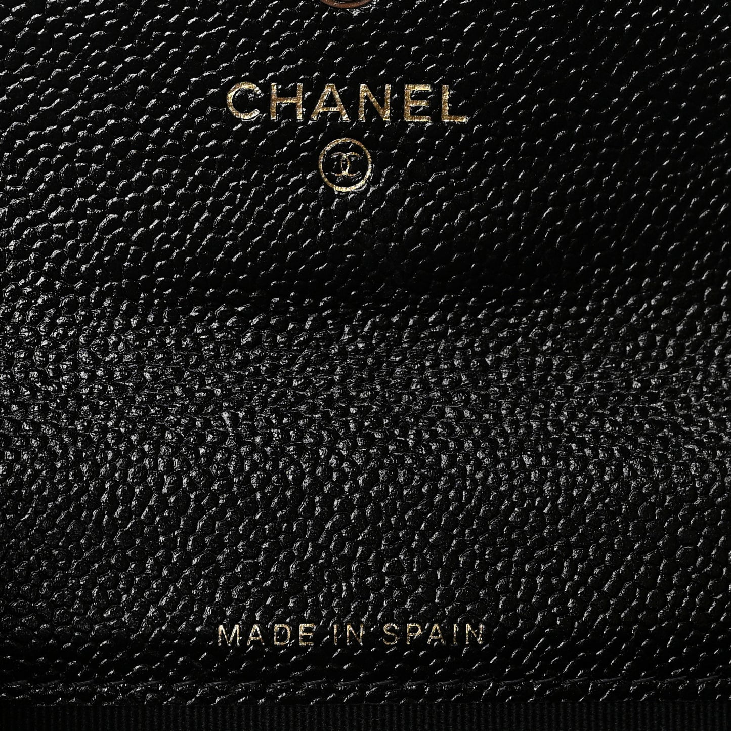 Caviar Quilted Chain CC Flap Card Holder Black