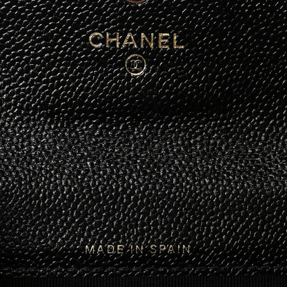 Chanel Caviar Quilted Chain CC Flap Card Holder Black 6 of 8