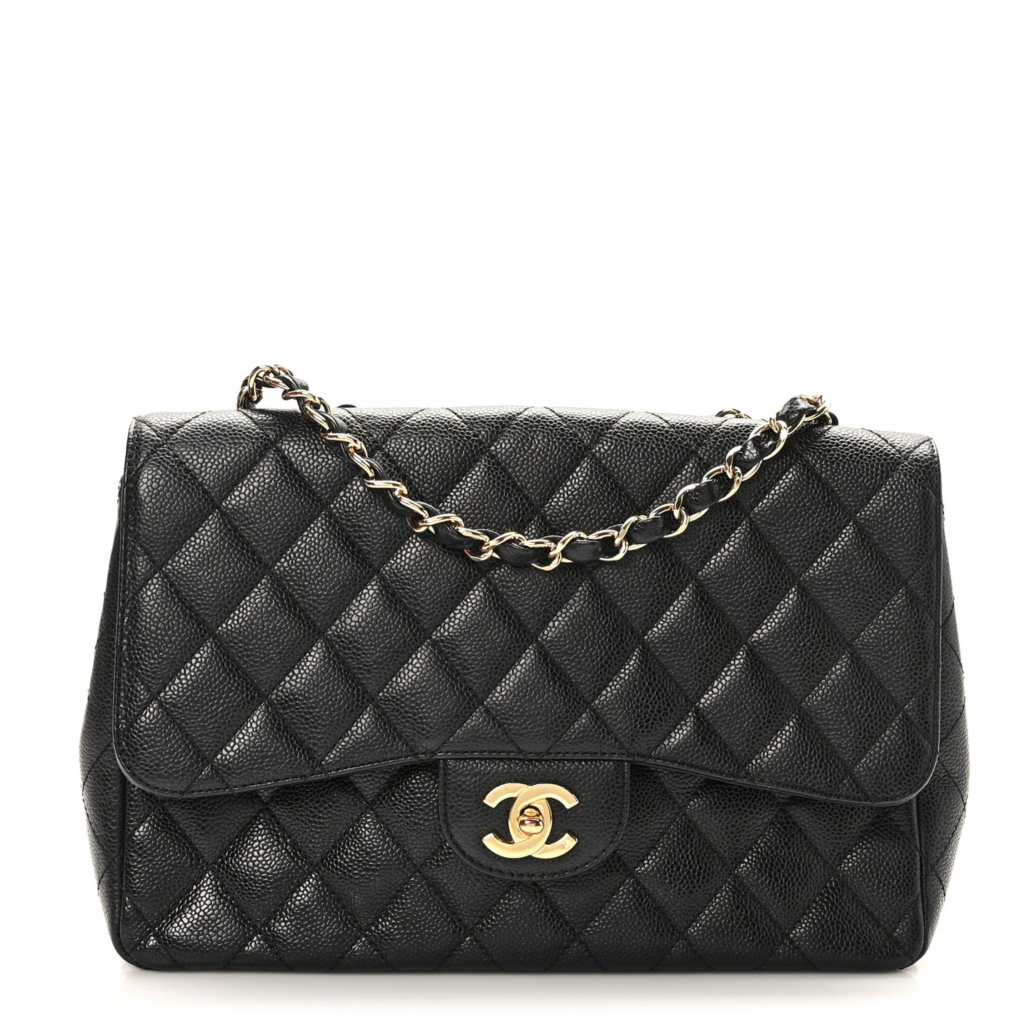 Caviar Quilted Jumbo Single Flap Black