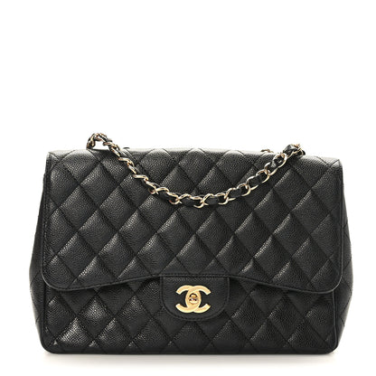 Chanel Caviar Quilted Jumbo Single Flap Black 1 of 9