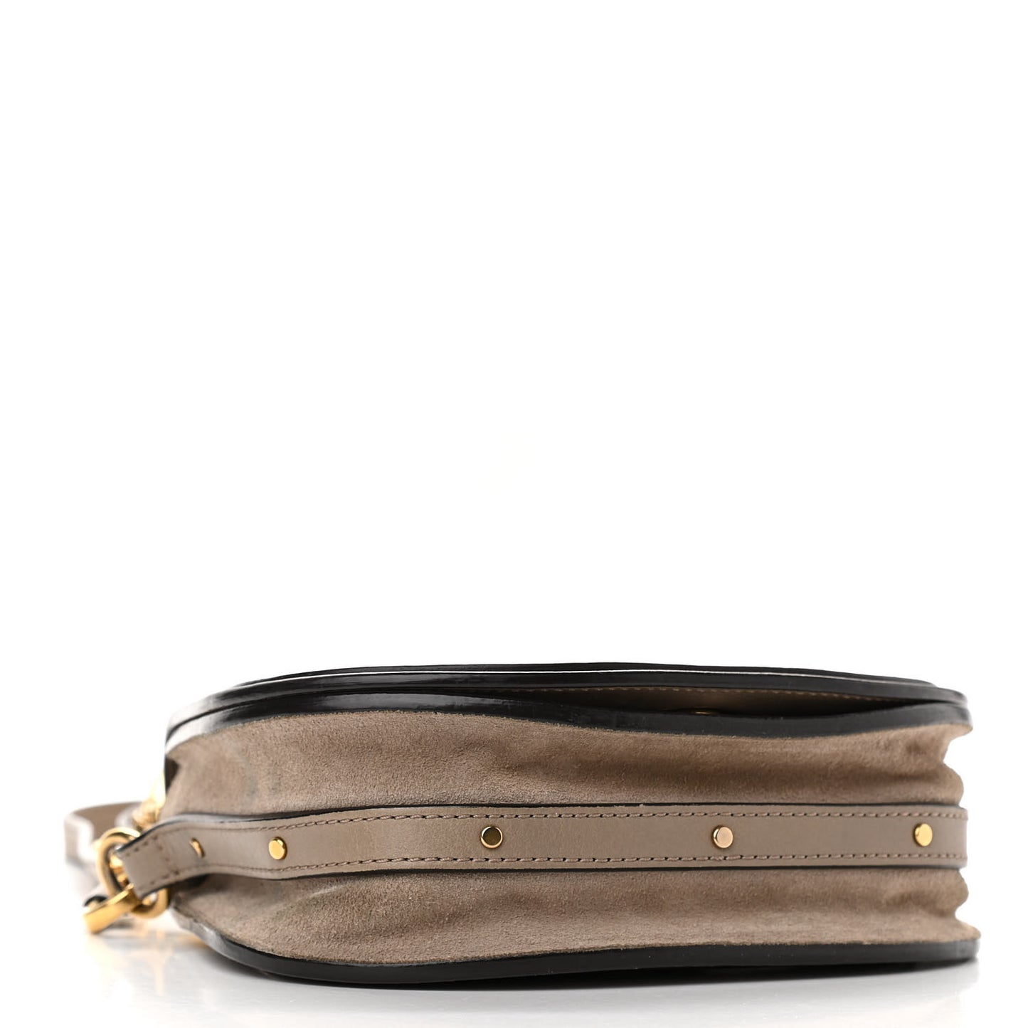 Calfskin Suede Small Nile Bracelet Bag Motty Grey