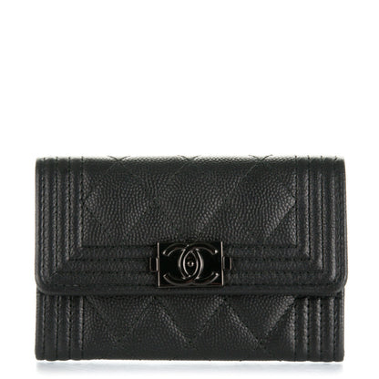 Chanel Caviar Quilted Boy Flap Card Holder So Black 1 of 8