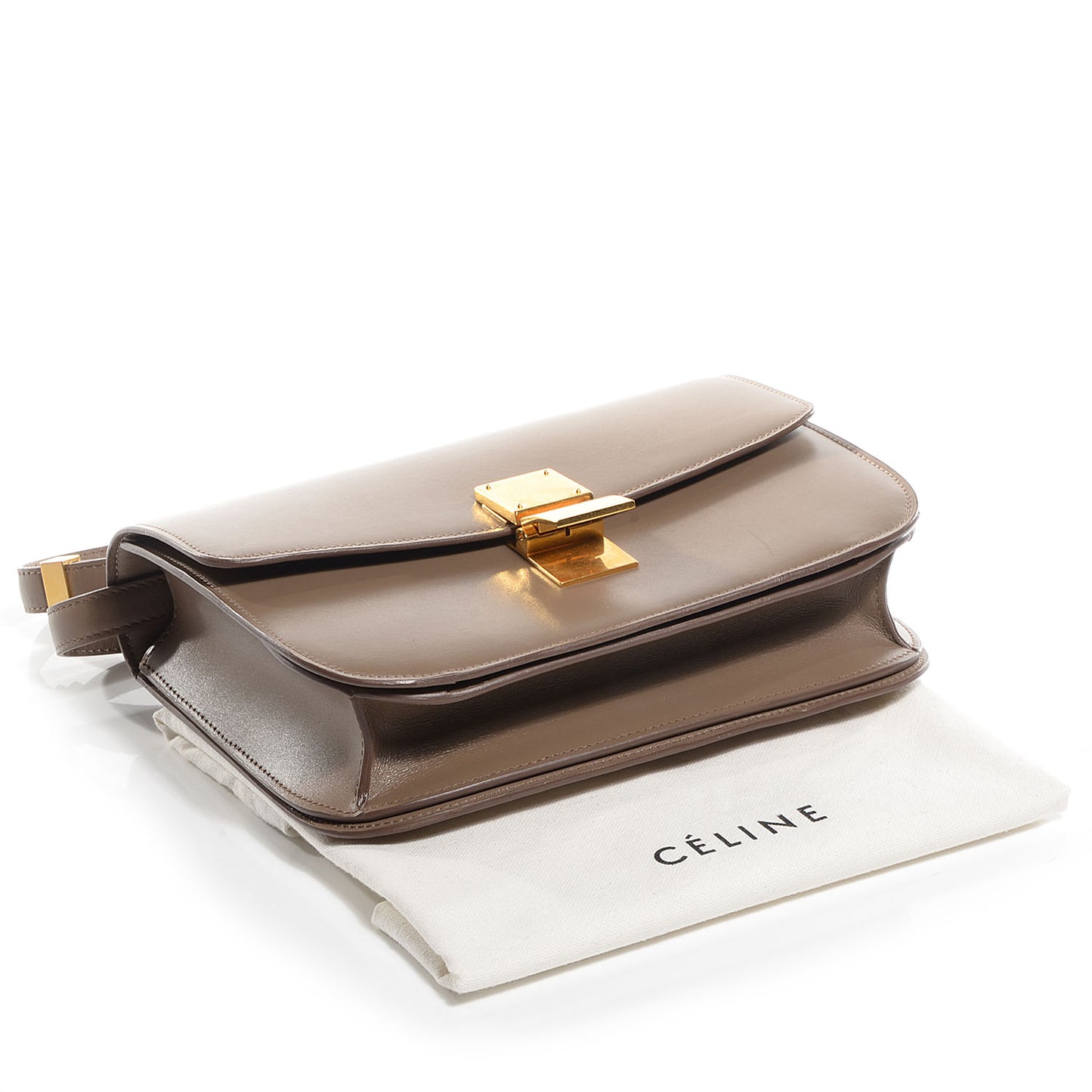 Smooth Calfskin Medium Classic Box Flap Bag Taupe