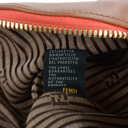 Fendi Capra Vitello Saddle Colorblock Large Chameleon Tote Biscotto 10 of 10