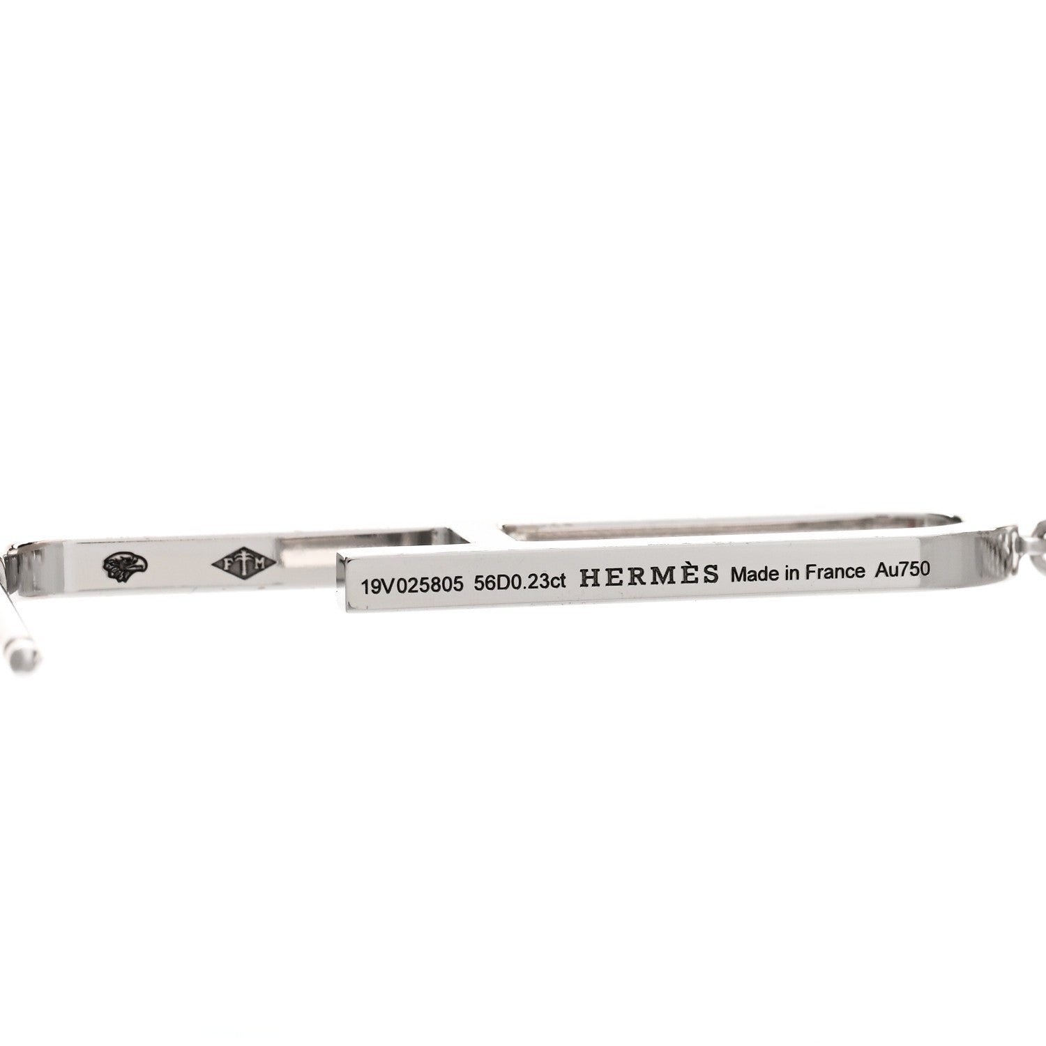 Hermes 18K White Gold Diamond Ever Chaine D'Ancre Enchainee Earrings 4 of 4