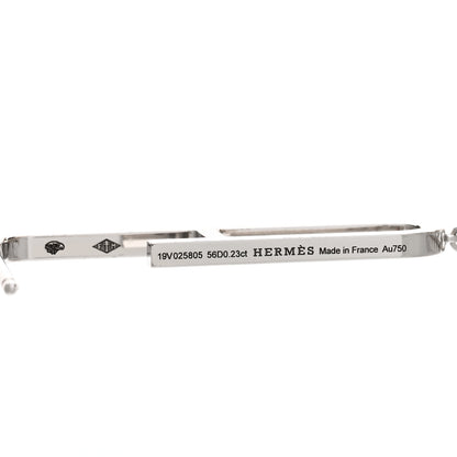 Hermes 18K White Gold Diamond Ever Chaine D'Ancre Enchainee Earrings 4 of 4