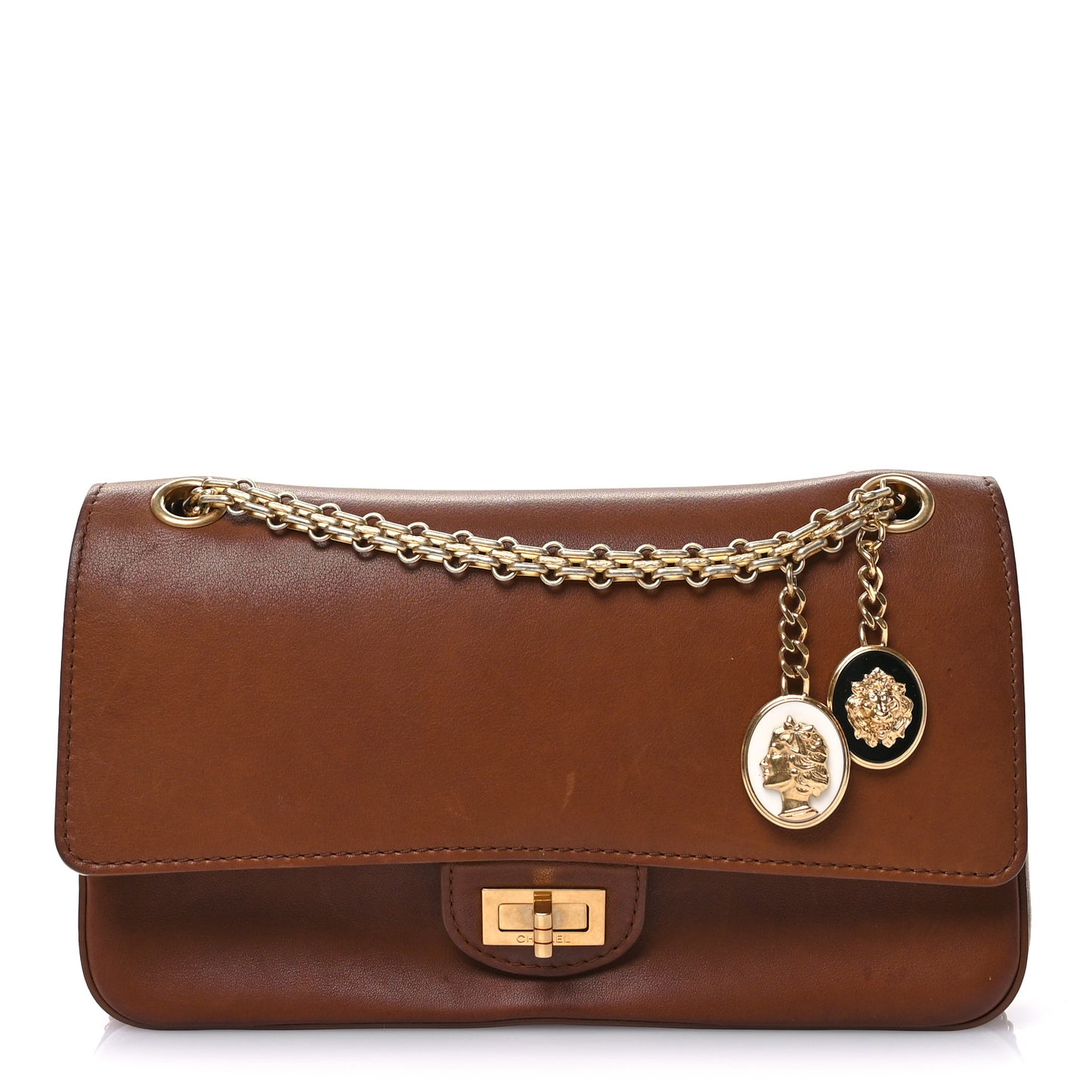 Calfskin Nude 2.55 Medals Reissue 225 Flap Camel