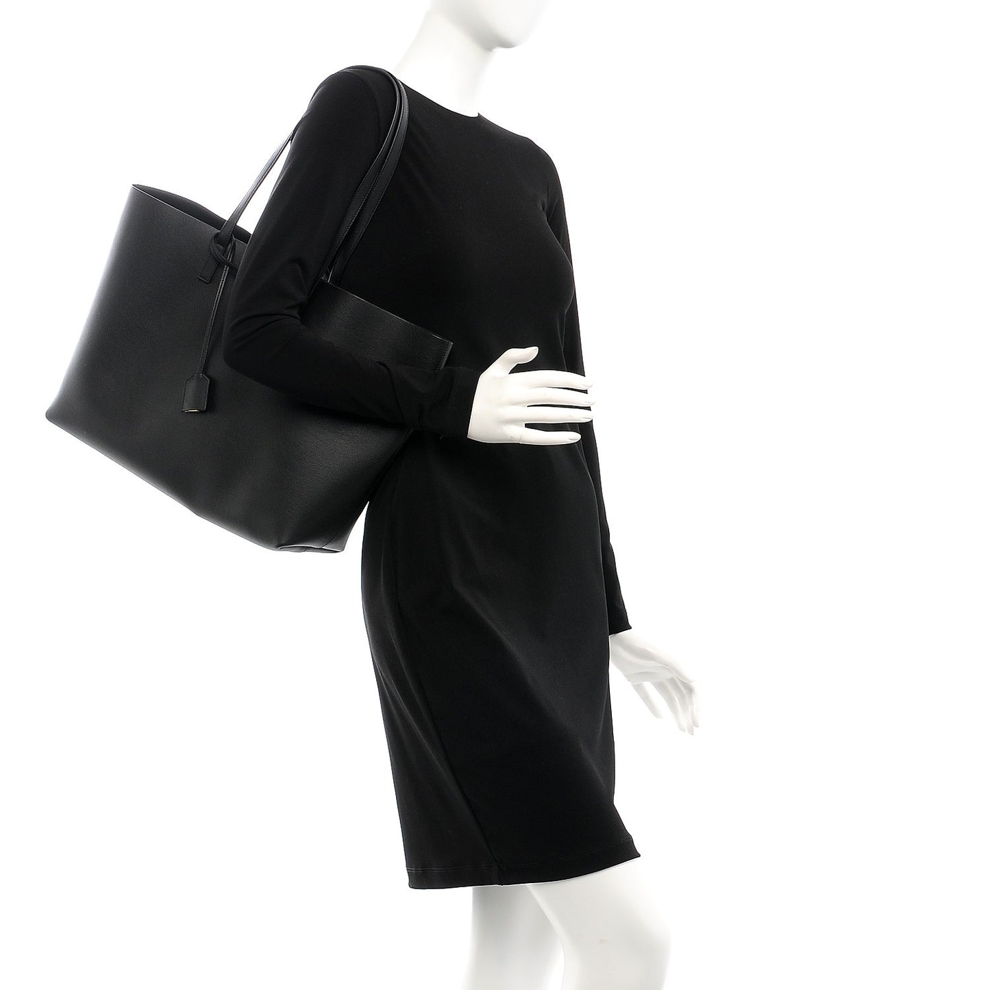 Calfskin Large Shopping Tote Black