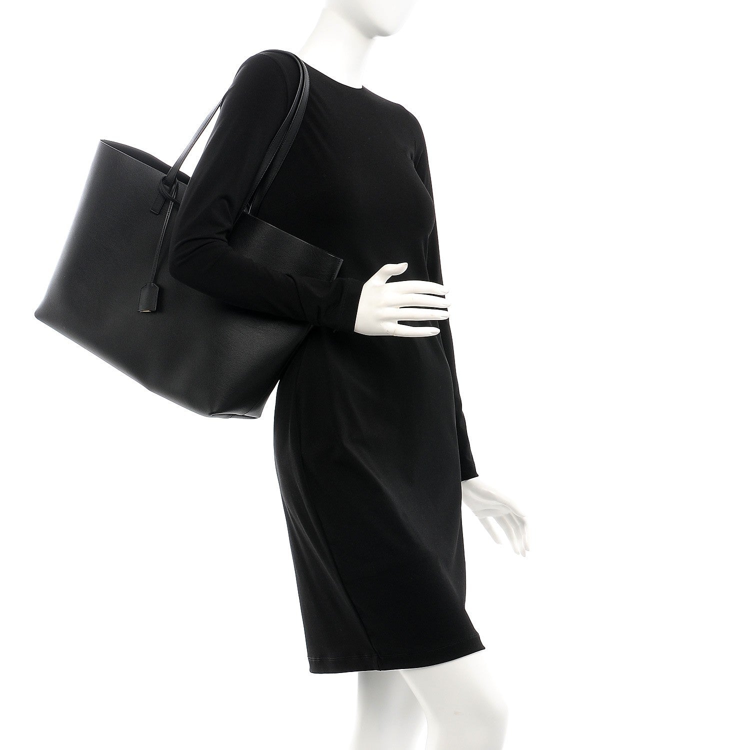 Saint Laurent Calfskin Large Shopping Tote Black 2 of 8