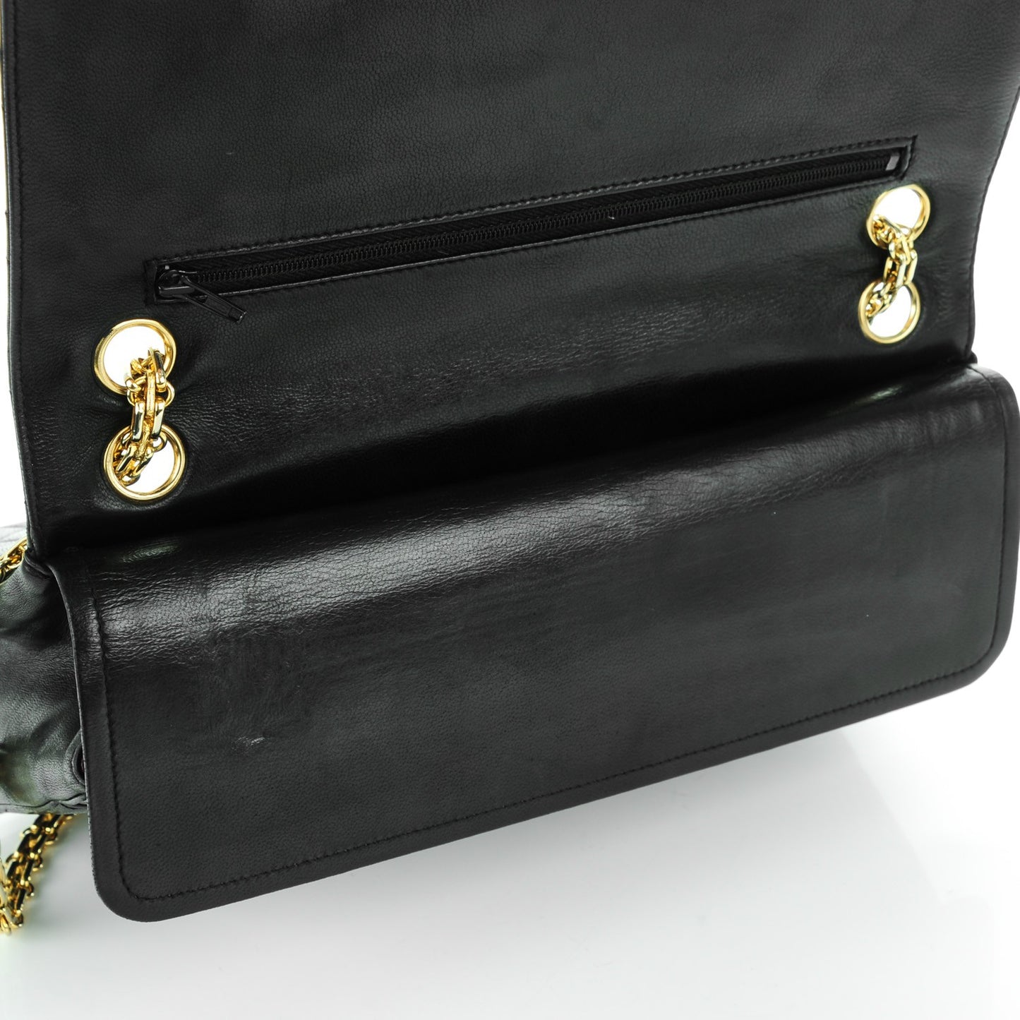 Lambskin Quilted Medium Double Flap Bijoux Chain Black