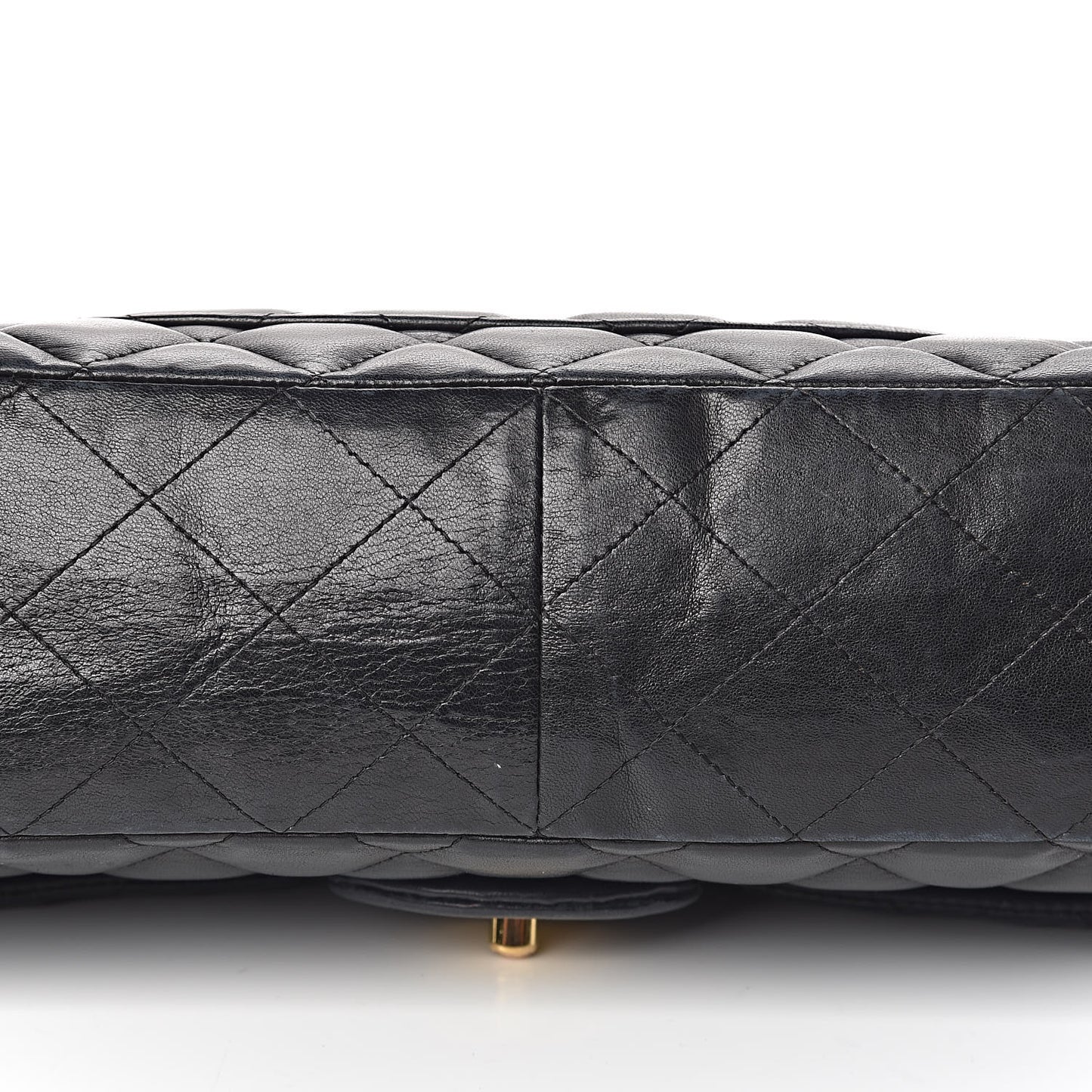 Lambskin Quilted Jumbo Single Flap Black
