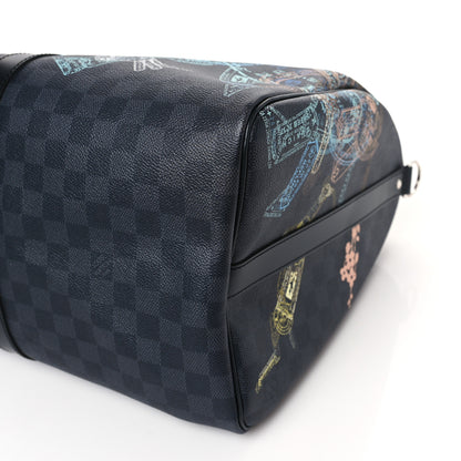 Louis Vuitton Damier Graphite Stamps Keepall Bandouliere 50 7 of 8