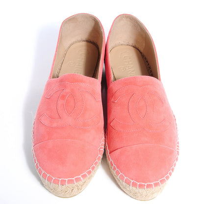 Chanel Suede Lambskin Single Sole CC Espadrilles 38 Pink 2 of 8