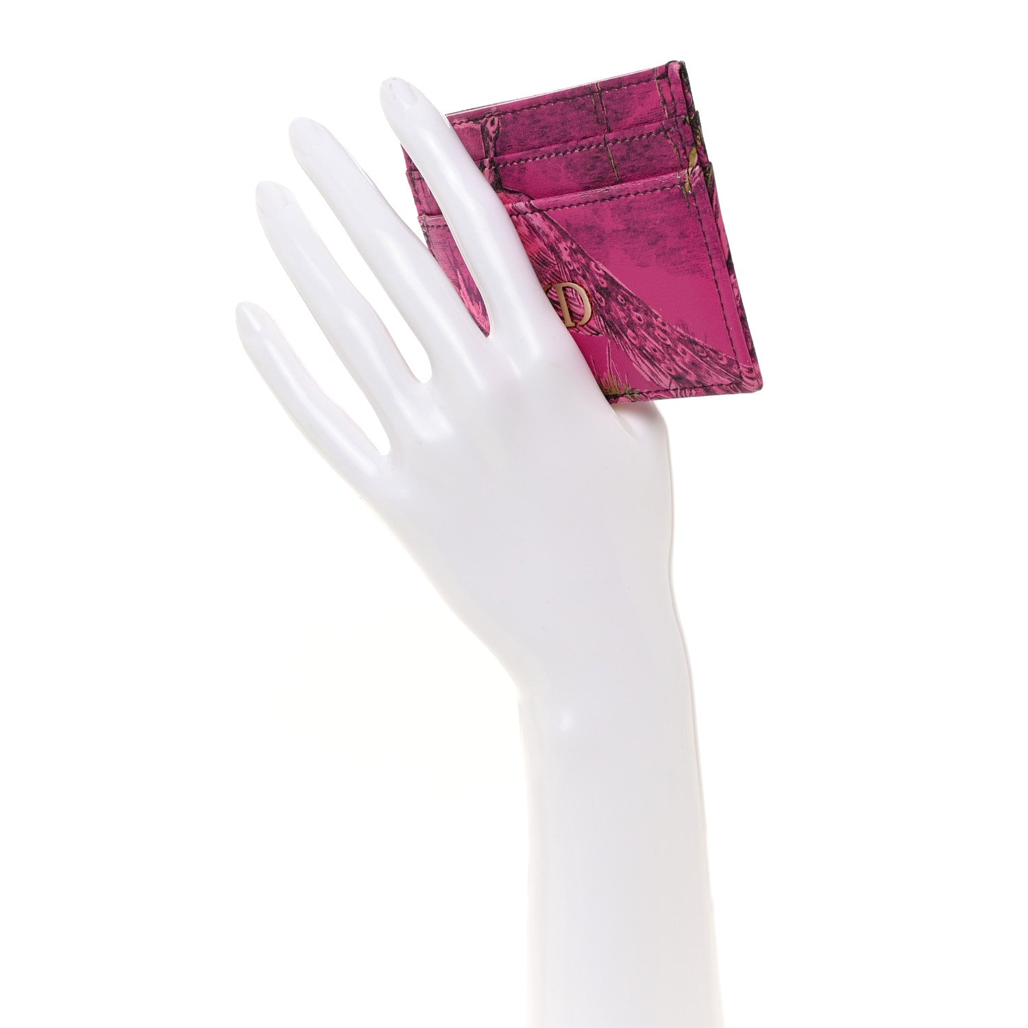 Christian Dior Calfskin Printed Toile De Jouy Lady Dior Card Holder Pink 2 of 8
