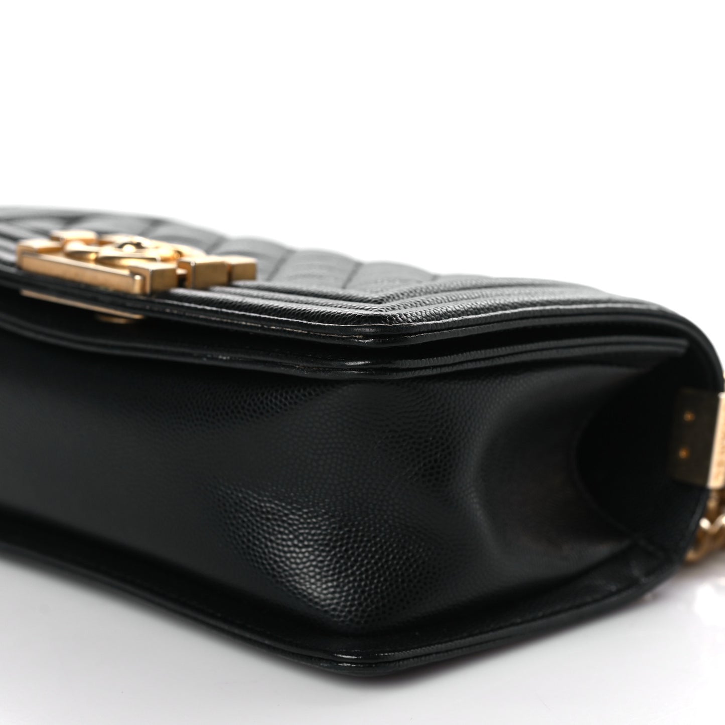 Caviar Quilted Small Boy Flap Black