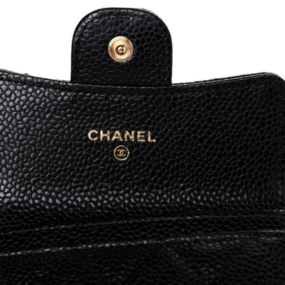 Chanel Caviar Quilted Flap Card Holder Wallet Black 8 of 12