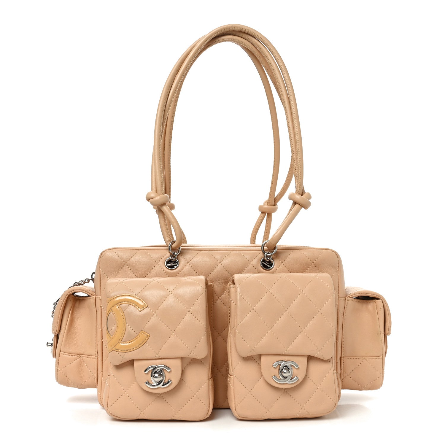 Chanel Calfskin Quilted Small Cambon Multipocket Reporter Beige 1 of 10