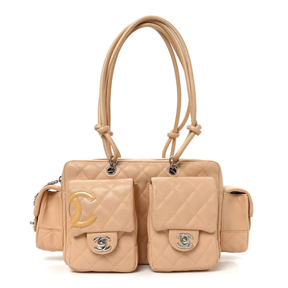 Chanel Calfskin Quilted Small Cambon Multipocket Reporter Beige 1 of 10