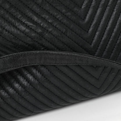 Chanel Wrinkled Lambskin Chevron Quilted Large Surpique Tote Black 15 of 17