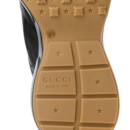Gucci Calfskin Iridescent Logo Womens Rhyton Sneakers 39.5 Black 6 of 8