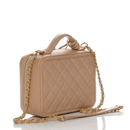 Chanel Caviar Quilted Medium CC Filigree Vanity Case Beige 4 of 9