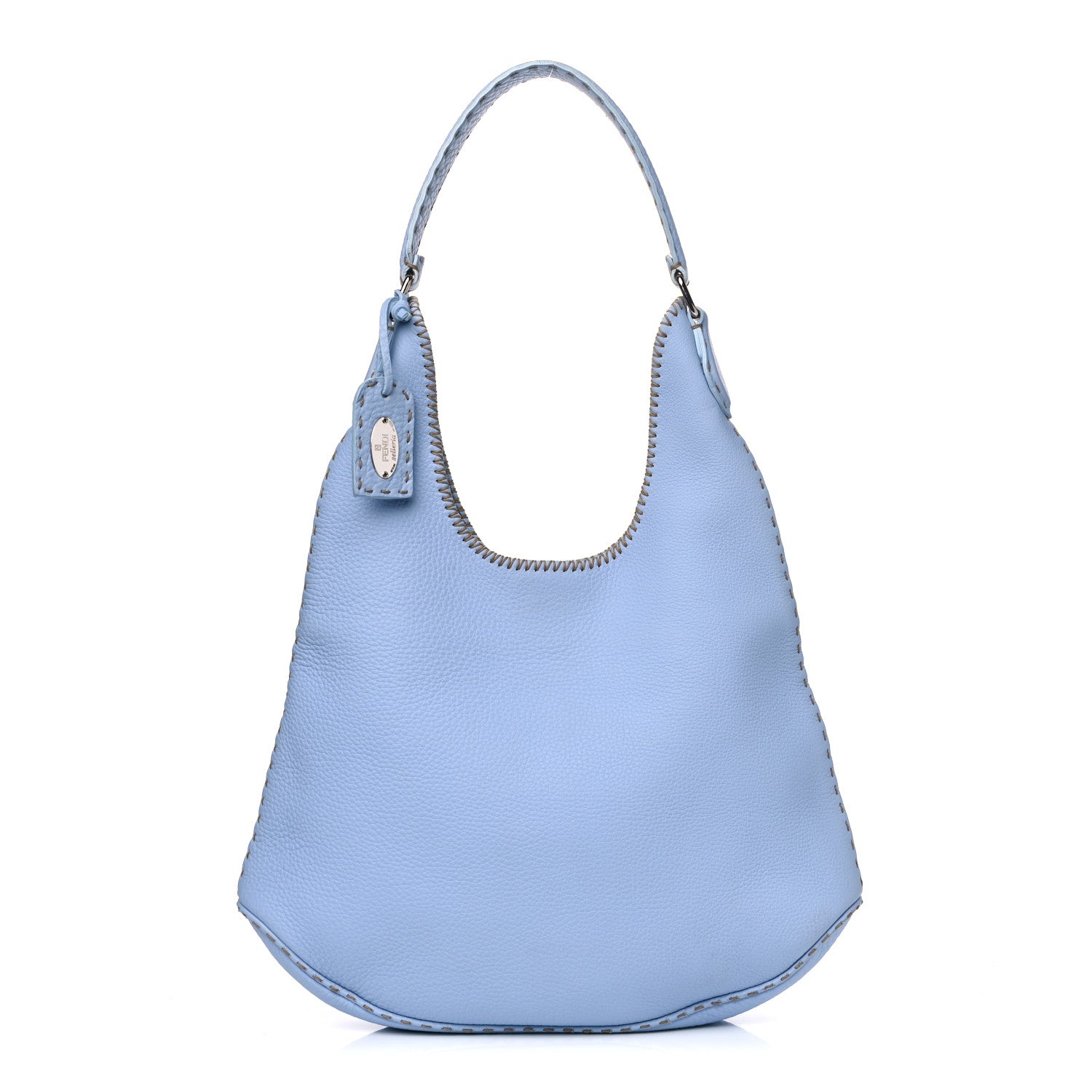 Fendi Cuoio Romano Selleria Shoulder Bag Sky Blue 1 of 10