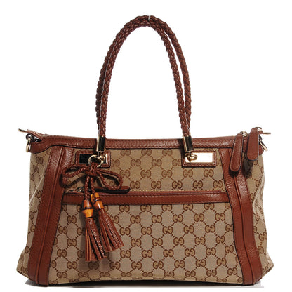 Gucci Monogram Cellarius Calfskin Small Bella Top Handle Bag Beige Ebony Cuir 1 of 9
