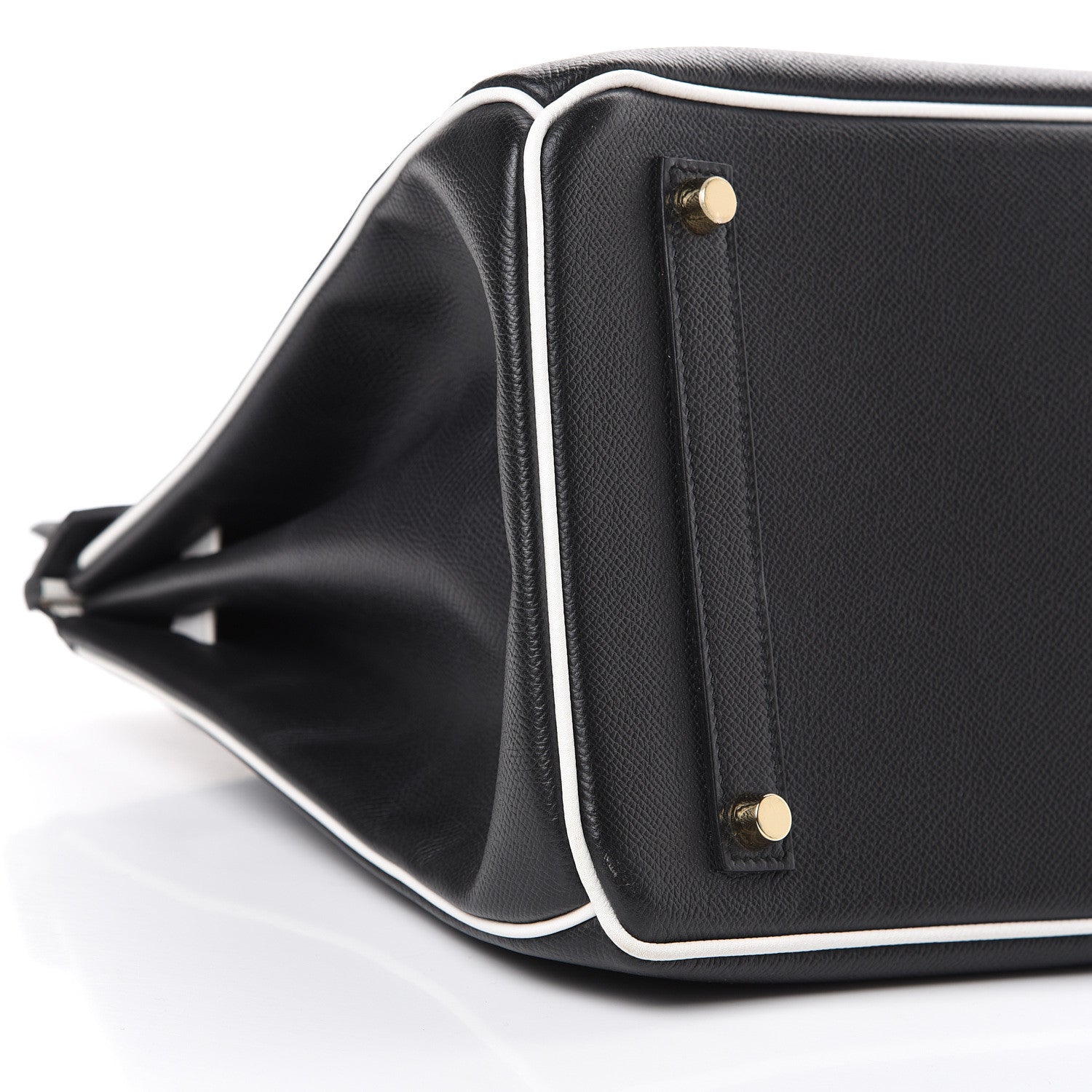Hermes Epsom Horseshoe Birkin 35 Black White 7 of 15