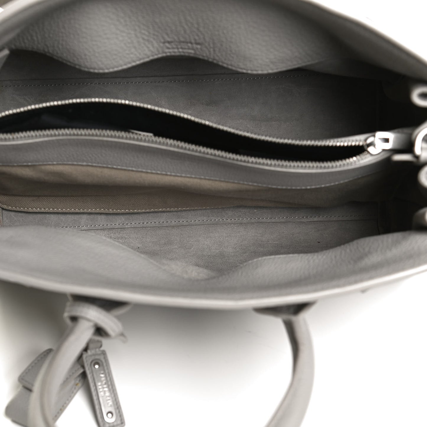 Grained Calfskin Small Supple Sac De Jour Mouse Grey