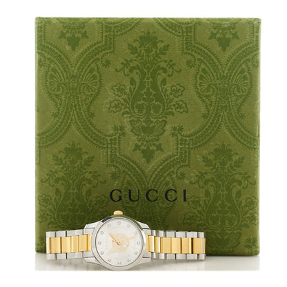 Gucci Stainless Steel Diamond 27mm G-Timeless Two Tone Cat Quartz Watch 5 of 5