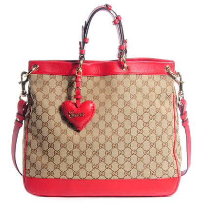 Gucci Monogram Medium Valentine Top Handle Bag Red 1 of 10