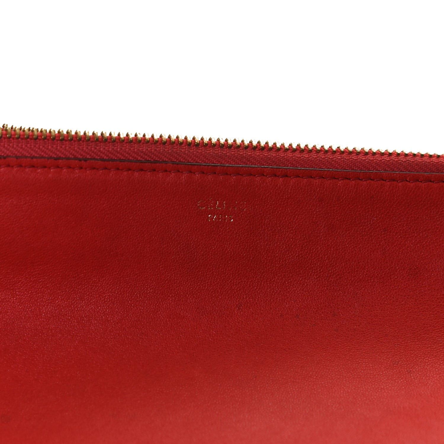 Celine Lambskin Large Trio Crossbody Bag Red 6 of 13