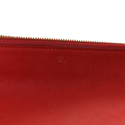 Celine Lambskin Large Trio Crossbody Bag Red 6 of 13