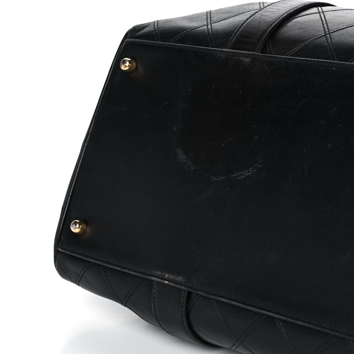Calfskin Stitched CC Boston Black